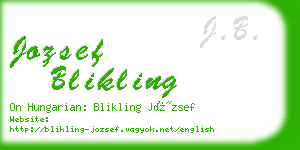 jozsef blikling business card